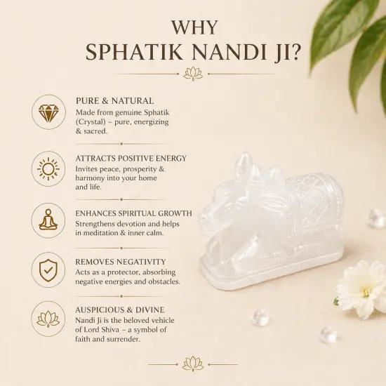 Original Sphatik Nandi Ji ( white )